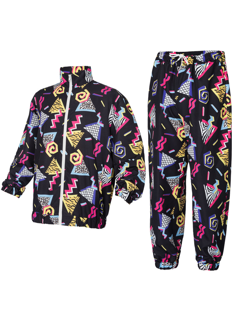 Letni Disco Sportswear 3D Digital Printing Jogging Suit Retro Style 80S Theme Party Suit