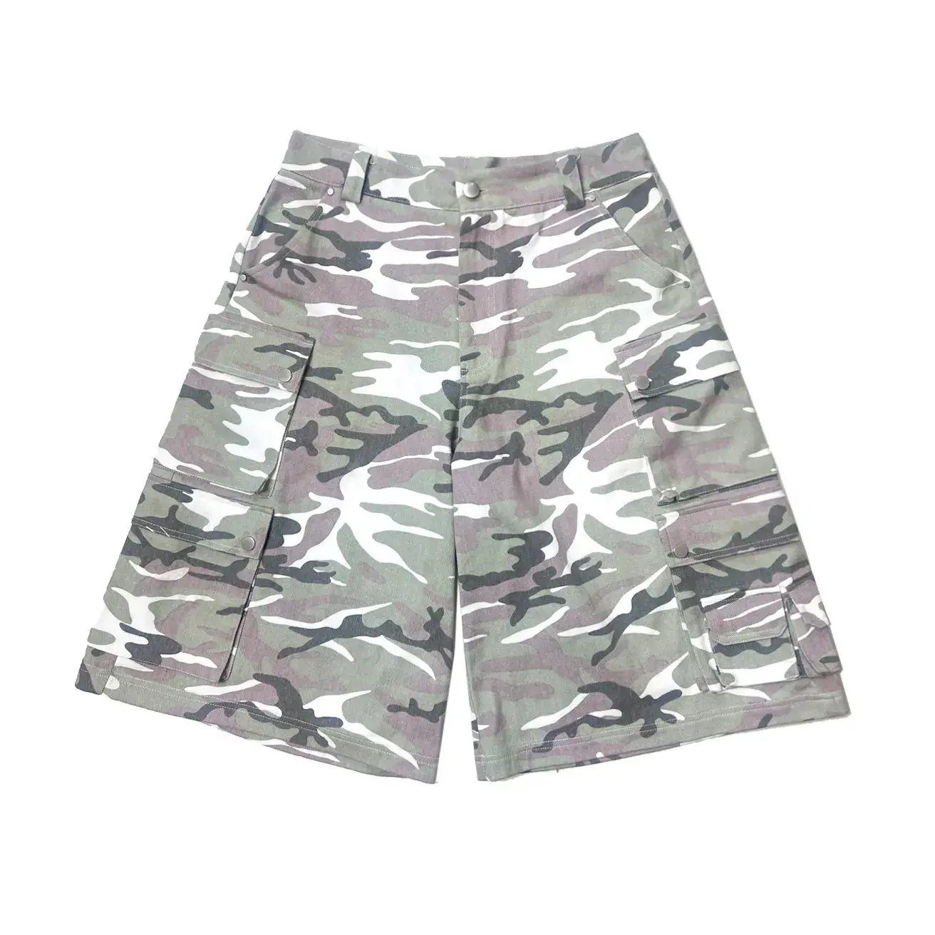 Chai (Detachable) Camouflage Original Niche Design 350g Casual Versatile Canvas Shorts Cropped Pants