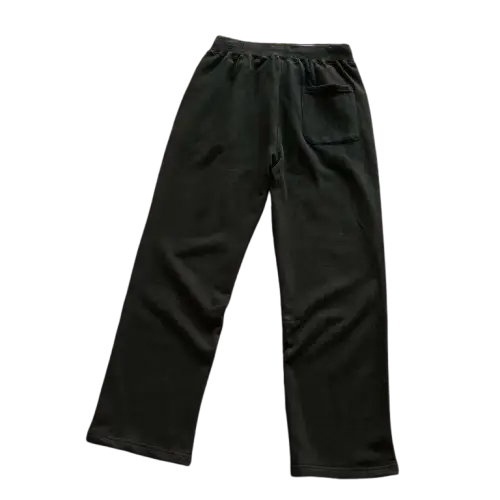 Left Side Has White Dents, Both Sides Have Gray-Black Stripes with Dents All Over, Black Fabric Cuffed Long Pants 77031795