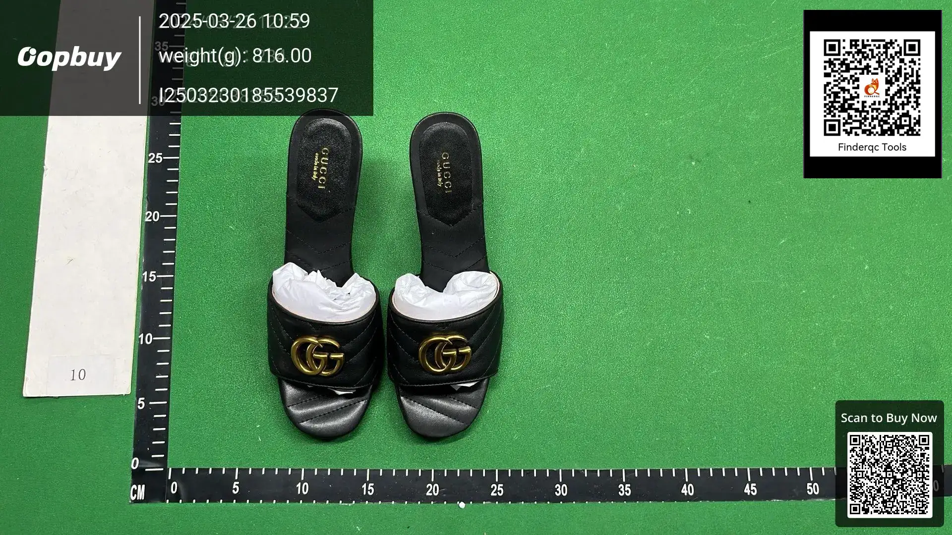 GUCCI Black Quilted Leather Marmont Slides