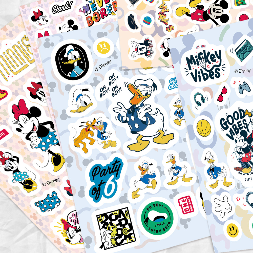 8 Cross Border Mickey Mickey Mouse Minnie Donald Duck Decorative DIY Stickers Cute Cartoon Creative Collage Waterproof