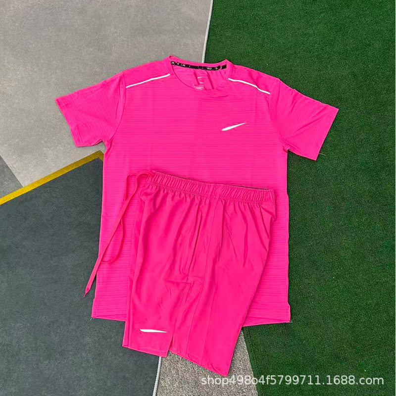 Wholesale New Sports Export Suits, Fitness Running Suits, Quick-Drying, Breathable, Loose-Fitting, Casual Short-Sleeved Shorts for Men Foto QC de TAOBAO na Qualit.ly