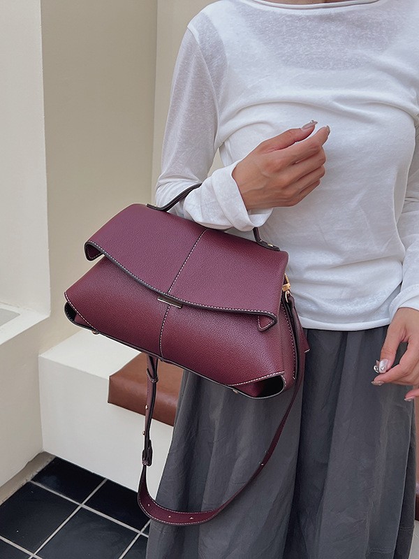 Foreign Trade Cross-Border Smile Bag French High-End Niche Boston Fashion Pleated Handbag Single Shoulder Crossbody Women's Bag