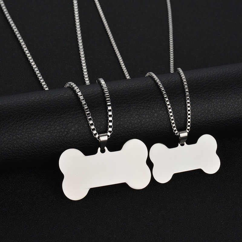 Korean men's double-sided polished stainless steel pendant titanium steel dog tag military Tag identity card personalized necklace lettering