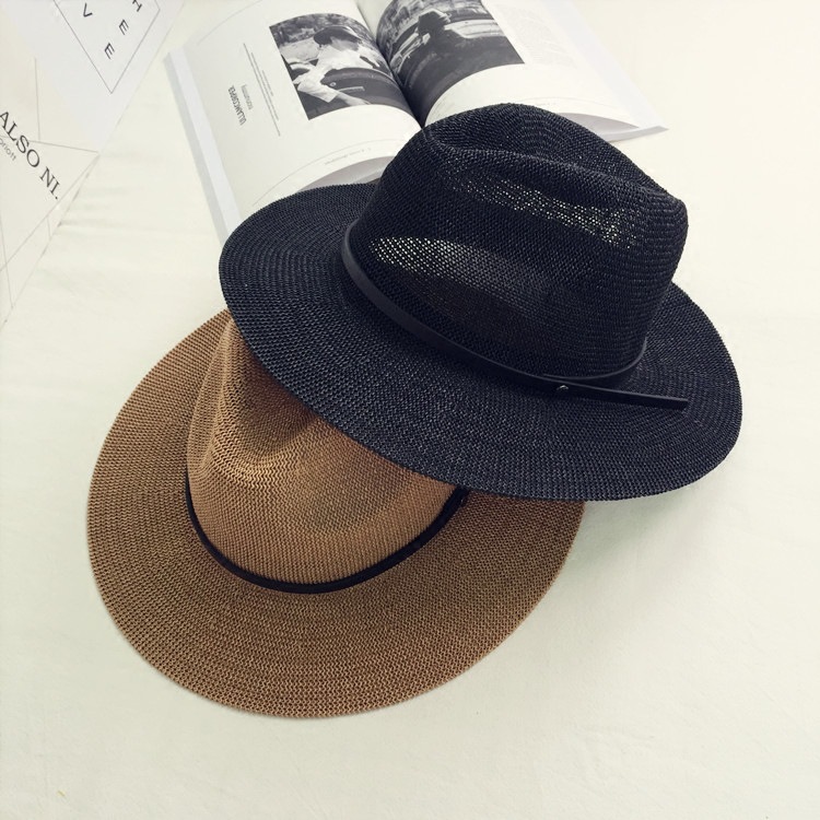 Hat Women's Summer All-match Panama Straw Hat Spring and Summer Sun Protection British Korean Style Fashionable Beach Fresh Top Hat