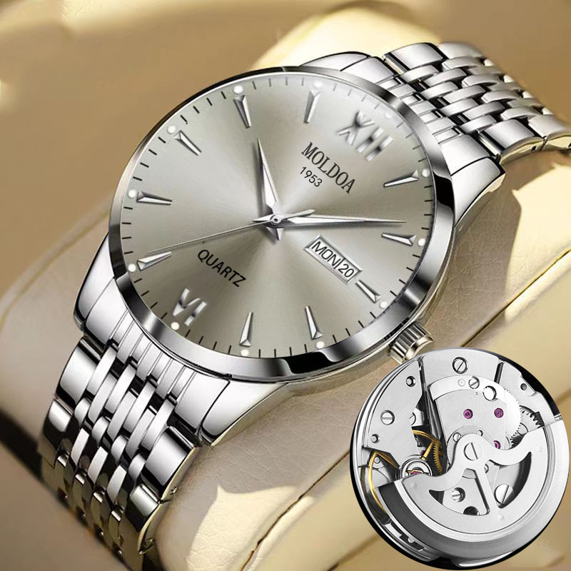 Mechanical Watch Fully Automatic Men's Watch Men's Hollow Waterproof Tide Luminous Dual Calendar Douyin Kuaishou Dropshipping