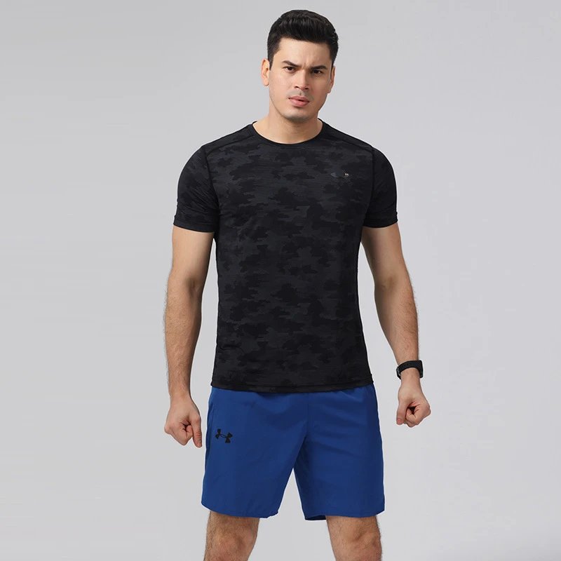 Brand ice silk quick-drying clothes T-shirt, men's fitness running loose round collar, summer training clothes, casual sports, short-sleeved men