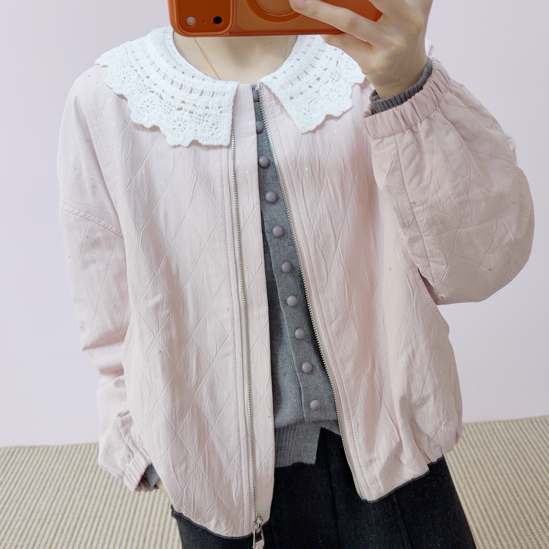 2026 Early Spring Brand New Fashion Sweet Versatile Korean Style Short Gold-Spattered Jacket 037