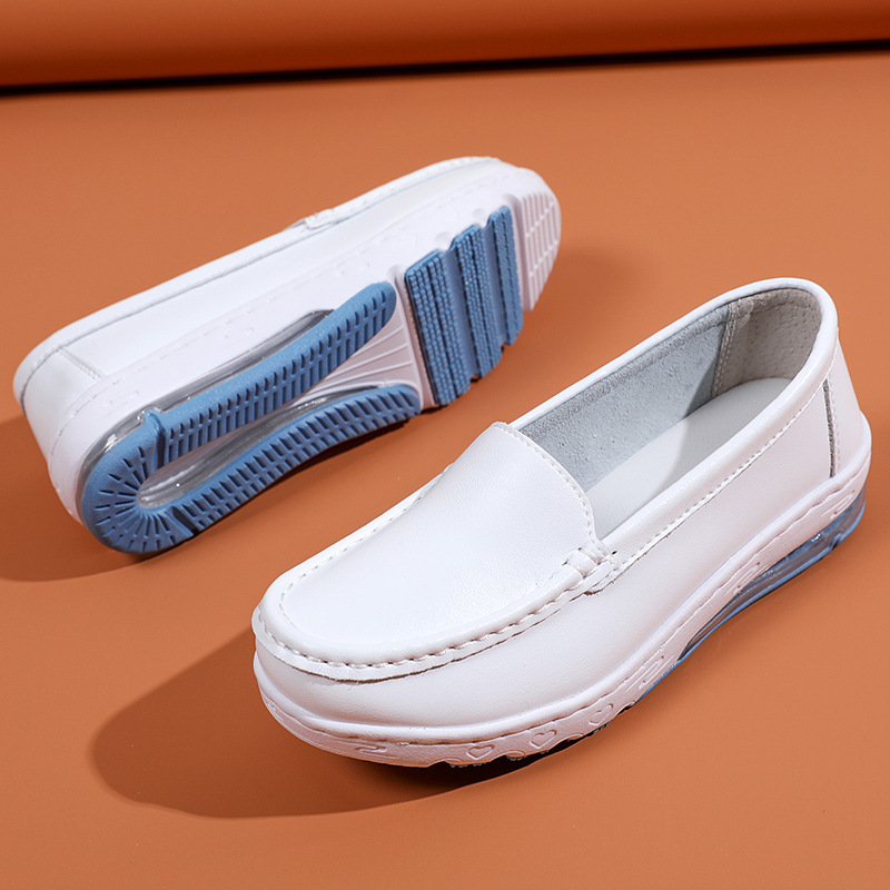 in stock nurse shoes women's soft bottom breathable hollow spring and autumn new air cushion thick bottom hospital work white shoes wholesale