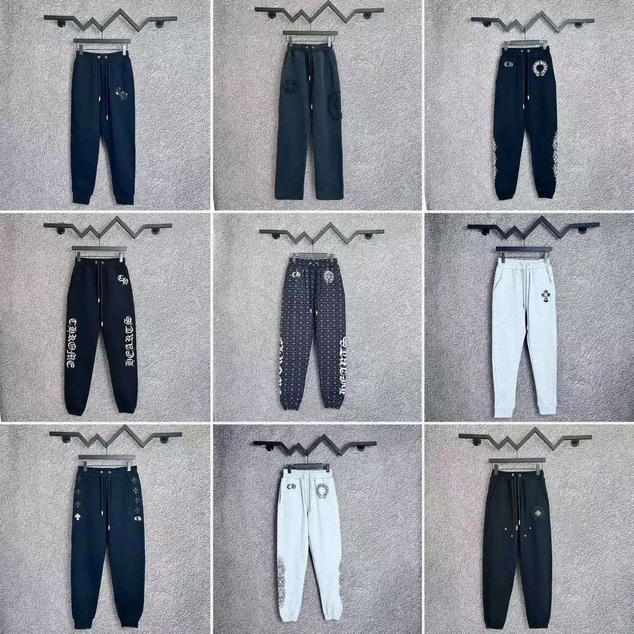 24 New Cro Cro Cross Horseshoe Trendy Classic Versatile Casual Long Pants Unisex Sweatpants Factory Direct Sale