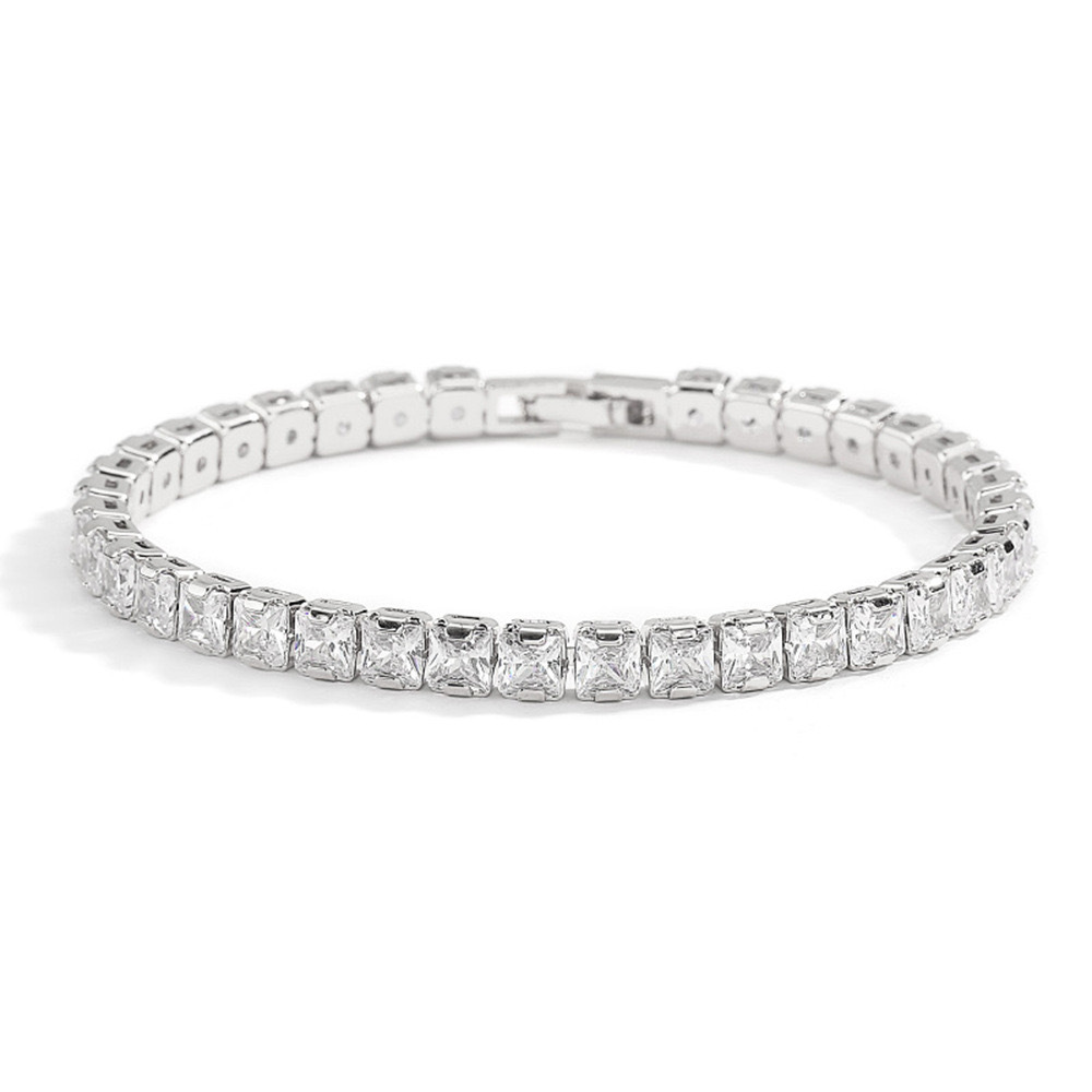 Foreign Trade Jewelry Silver-Plated 5mm White Bracelet Douyin Xiaohongshu Popular Bracelet Wholesale in Stock