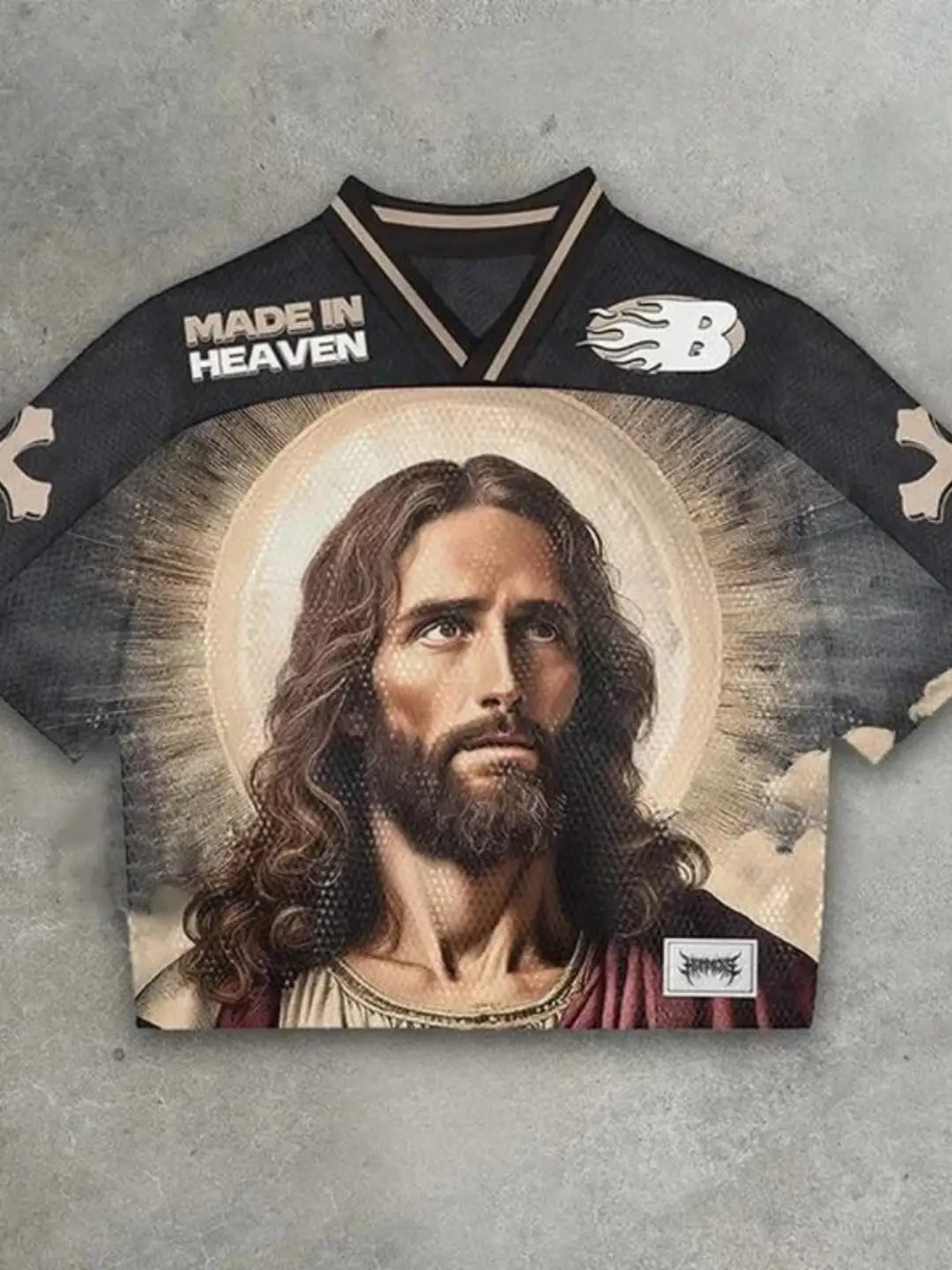 Vintage Loose Tee Mesh Personalized Jersey Football Top