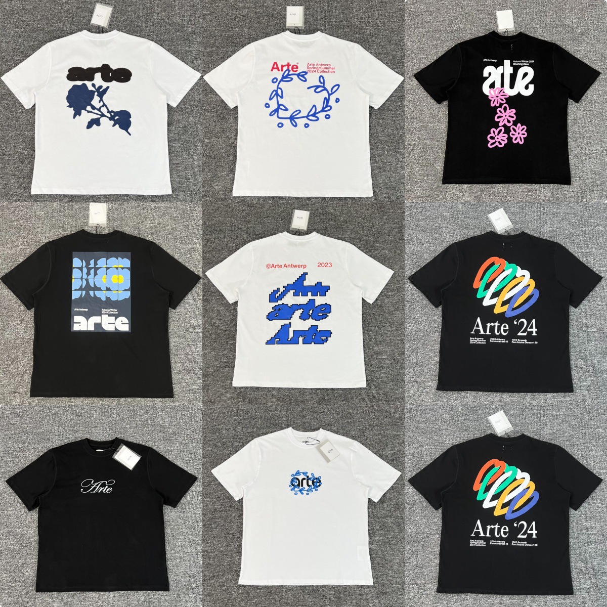 Cross-Border Export Arte New Letter Printing Style Personalized Men and Women Couple Short-Sleeved Sweatshirt Suit Sweater Trend