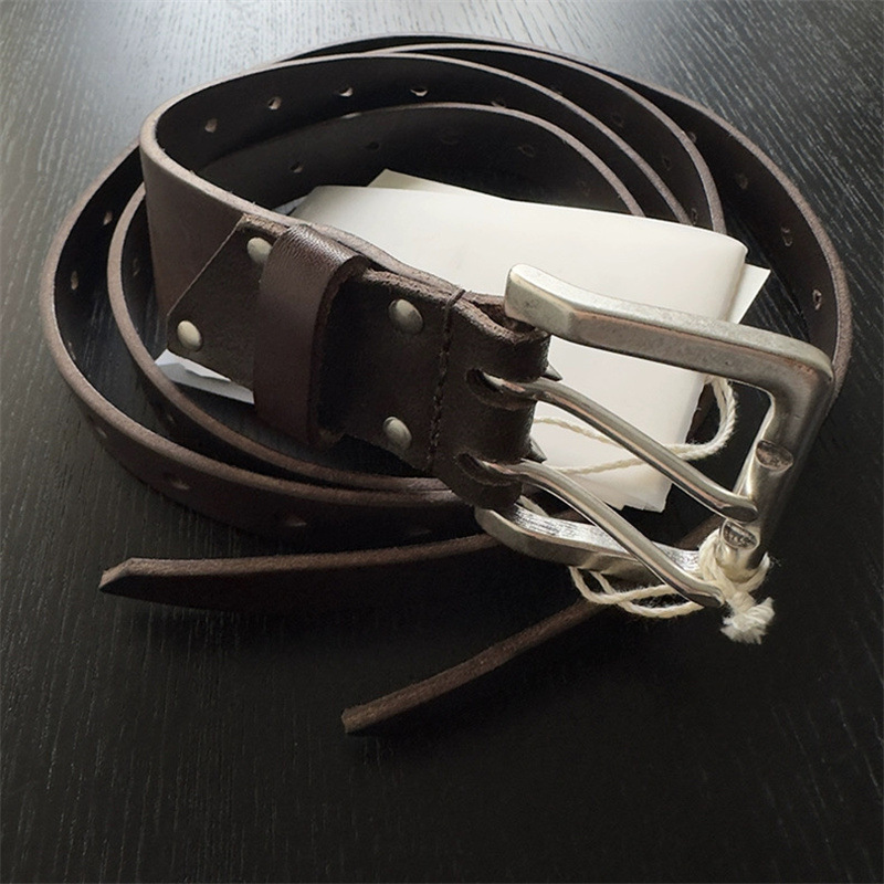 PYC OUR Style 24AWSplit Belt Brown Double-breasted Split Belt Multi-shape Double-layer Belt