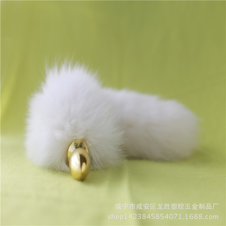 Sex toys factory wholesale White Fox Tail Golden anal plug backcourt alternative toys support one-piece delivery small size