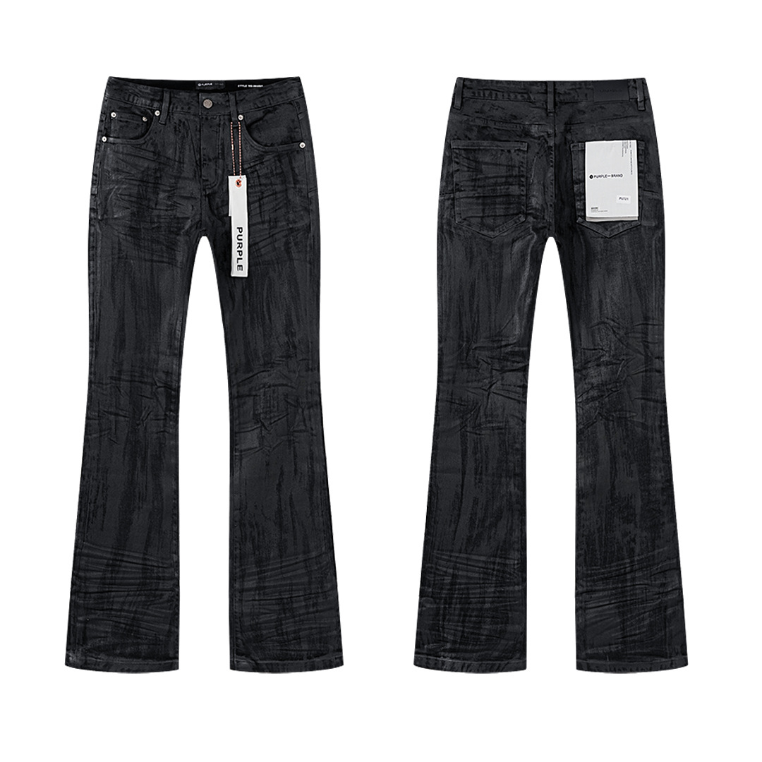 Craftsmanship-Coated Purple Brand Jeans European and American Style High Street Slim Fit Versatile Jeans with a Washed Vintage Look