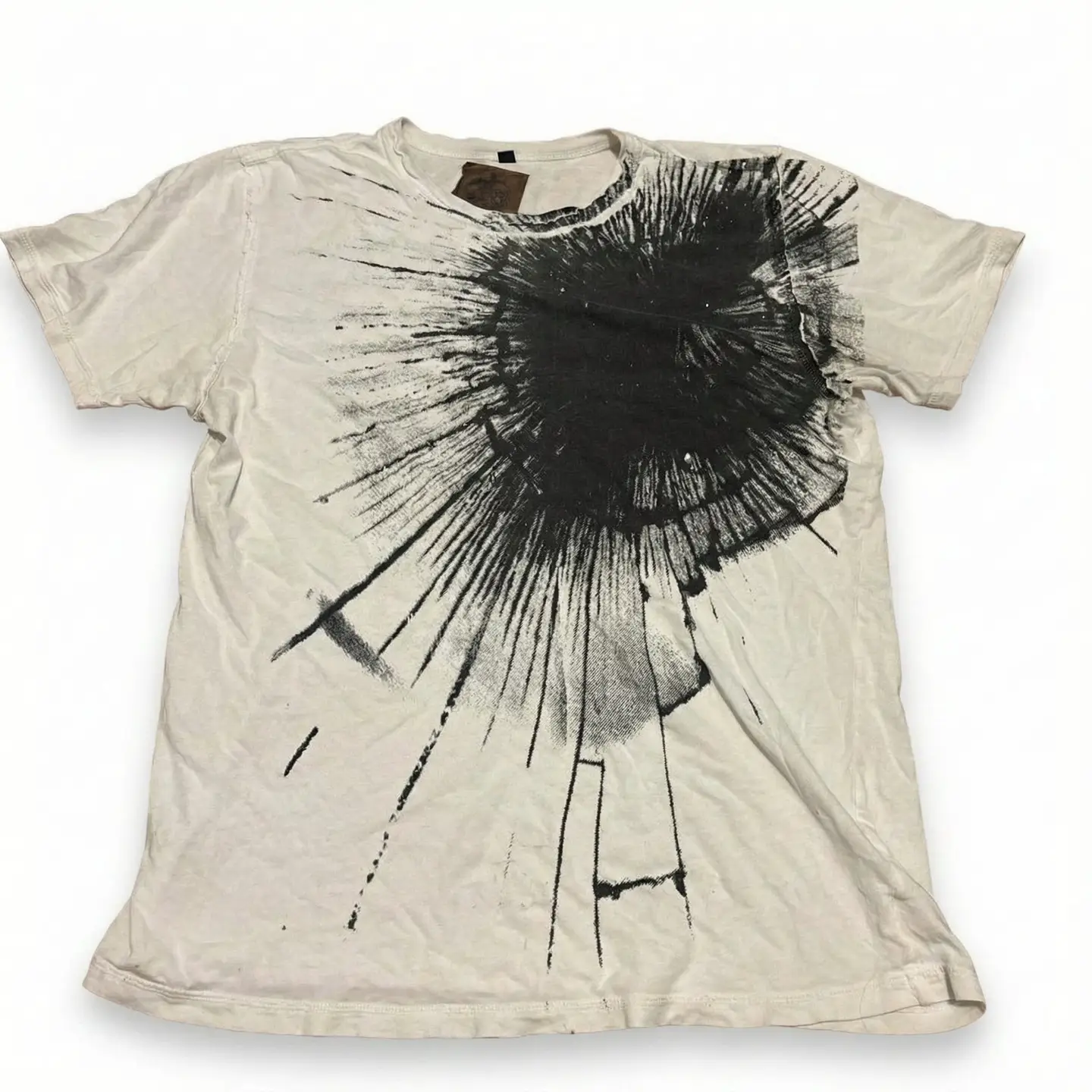 Prism Dark and Gloomy Style Art Splash-Ink Design Niche American Vintage Unisex Short-Sleeve T-Shirt
