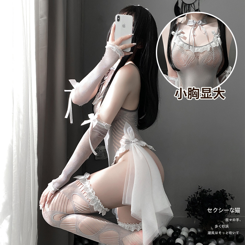 Sexy Lingerie Elastic Bridal Bodysuit Mesh Outfit Uniform Stockings One-Piece Wholesale 7433 Sexy Lace