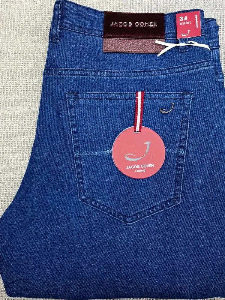 JacobCohenJeans2025Spring/SummerThinNewFashionStraightEmbroideredComfortableMen'sLuxuryTrendyPants