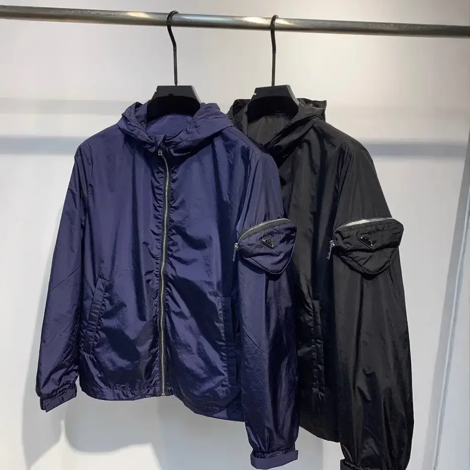 high quality Early Spring New P Family Sleeve Triangle Bag Triangle Brand Men's and Women's Hooded Jacket Jacket