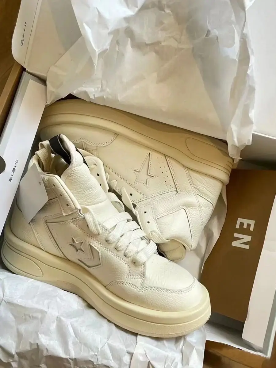 2025 New Ro Collaboration High-Top Shoes Genuine Leather Thick-Soled Men's Shoes Sports Casual Couple Sneakers White Shoes Women's Shoes