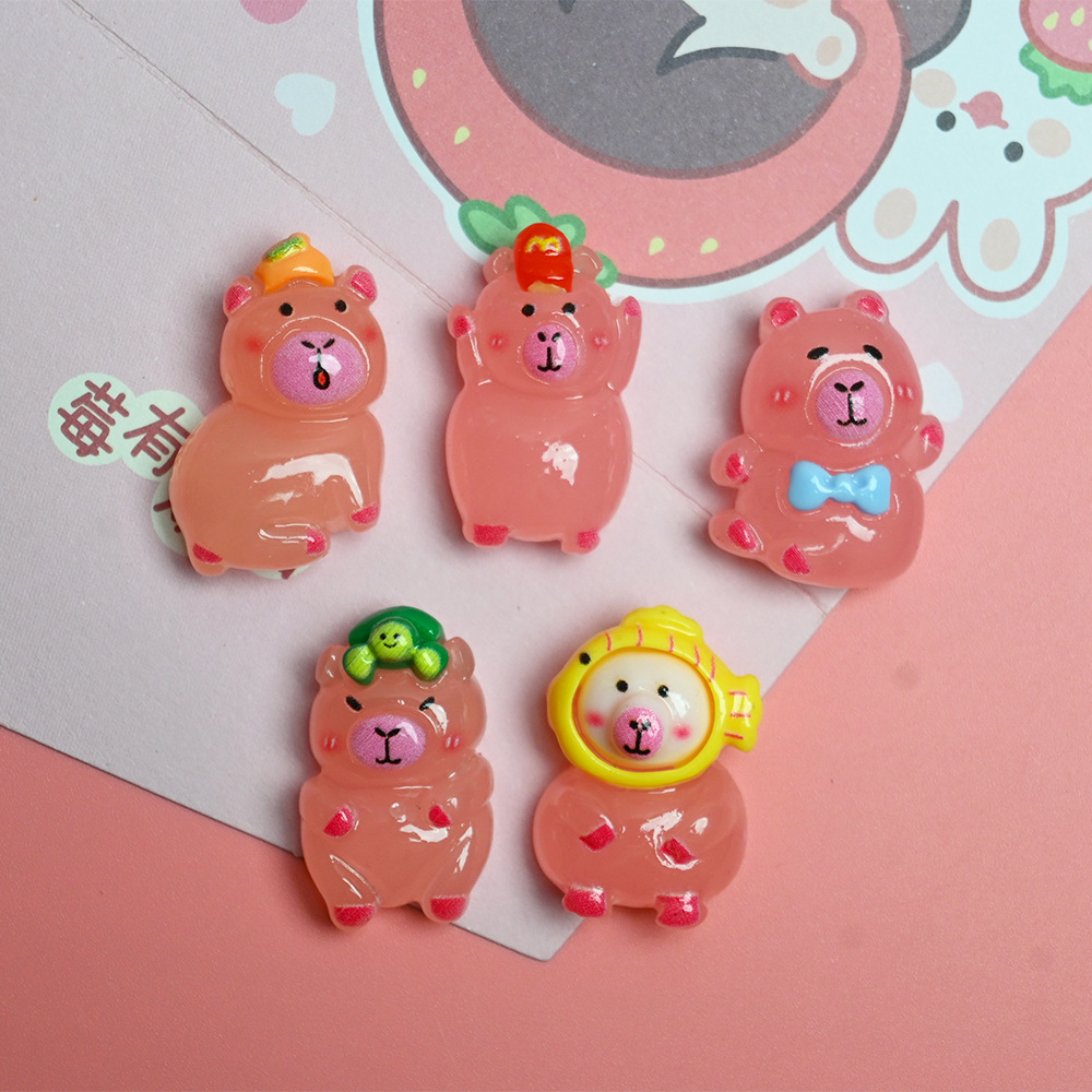 Transparent Luminous Pink Kapi Barakatong Resin Accessories DIY Cream Glue Accessories Gel Dropping Mobile Phone Shell Decoration
