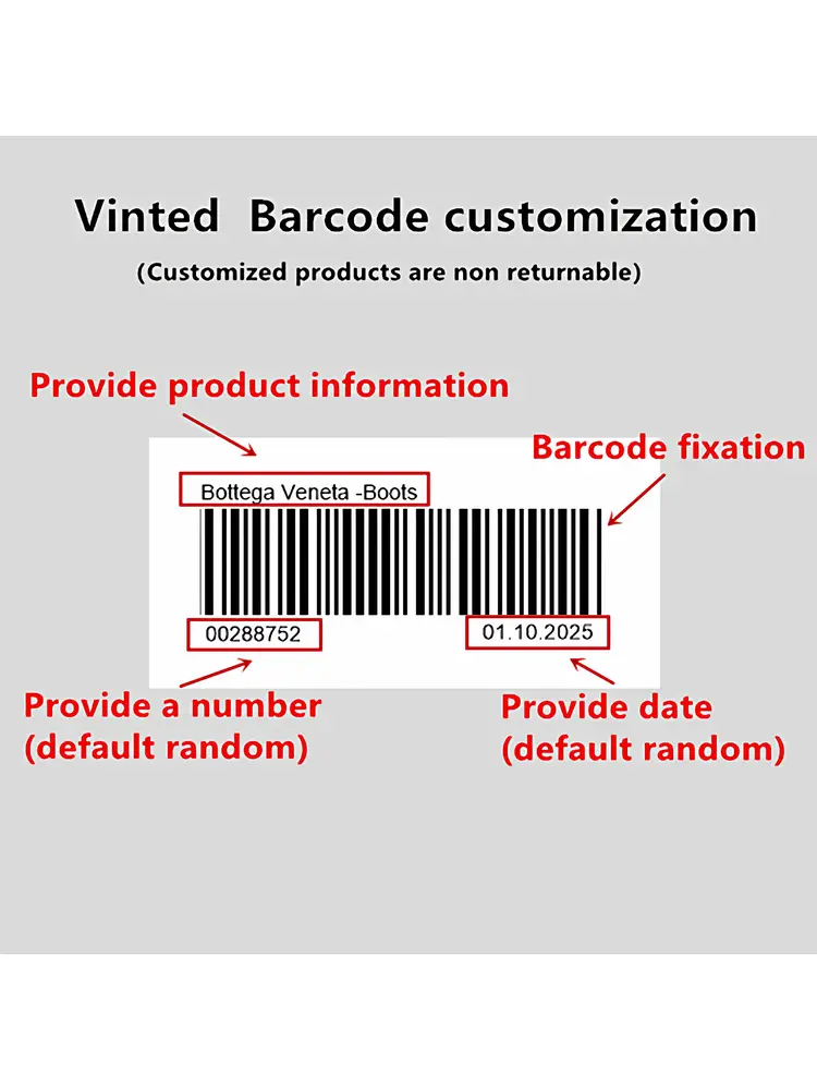 Vinted barcode customization (excluding tags)