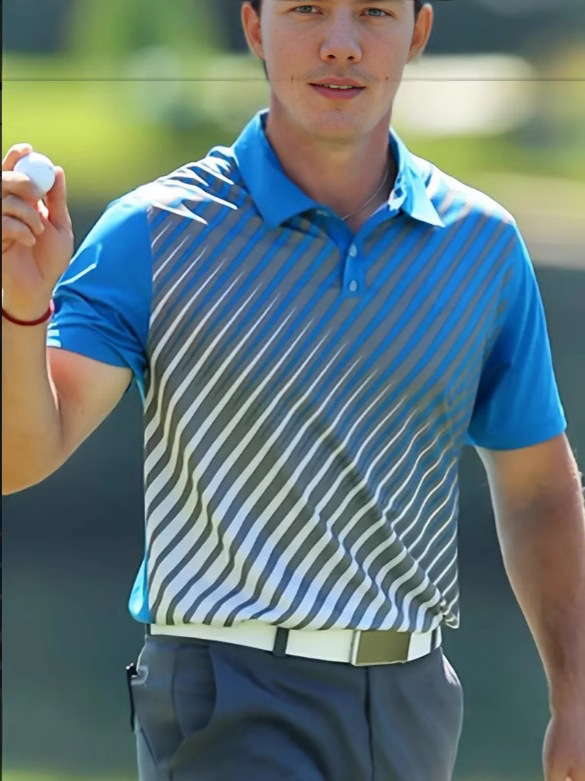 New summer fashion men print short sleeve lapel shirt for golf and tennis polo factory