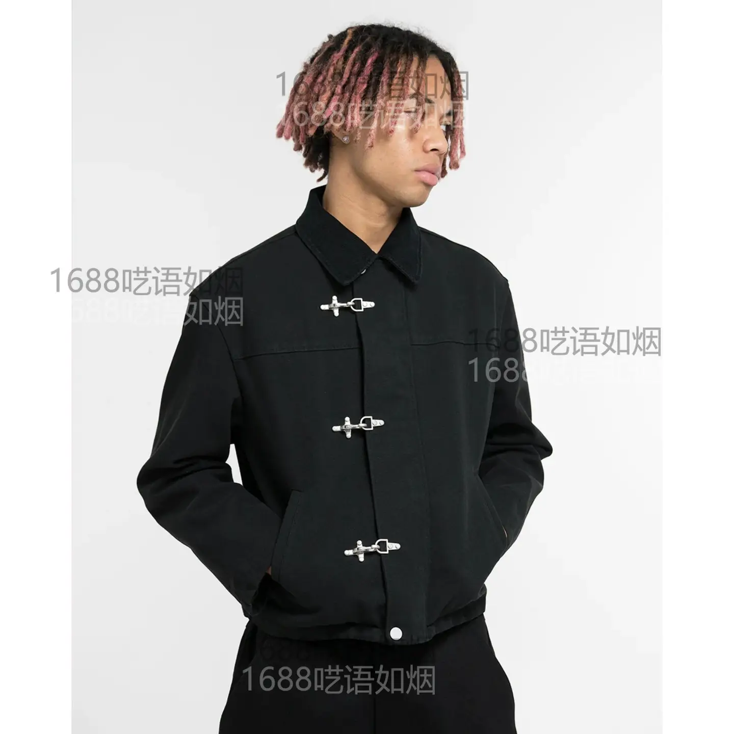 European and American Ins Cross-Border Personalized Airplane Buckle Pure Color Round Neck Sweatshirt Long-Sleeved Pullover T-Shirt Base Retro Wear Y2K