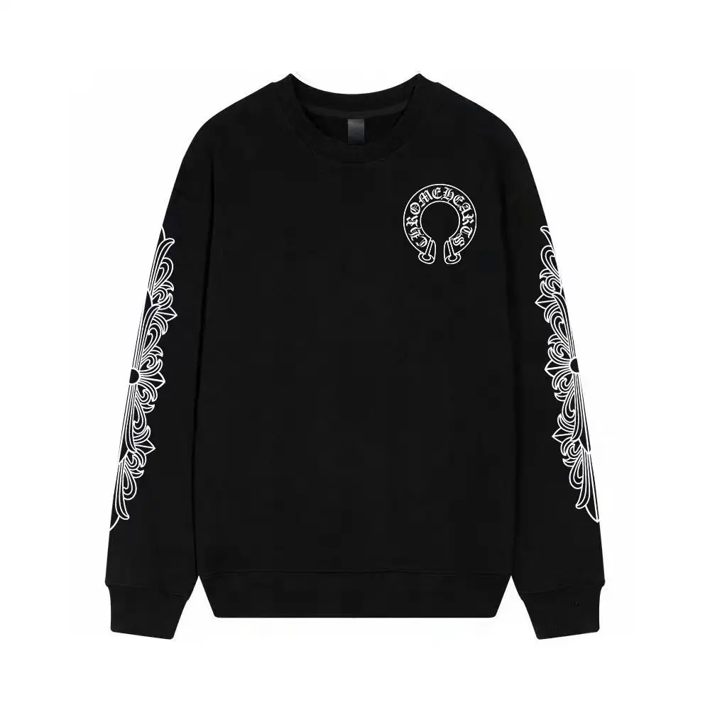 24SS CH Horseshoe Print Crew Neck Sweatshirt Couple's Cross-border Exclusive