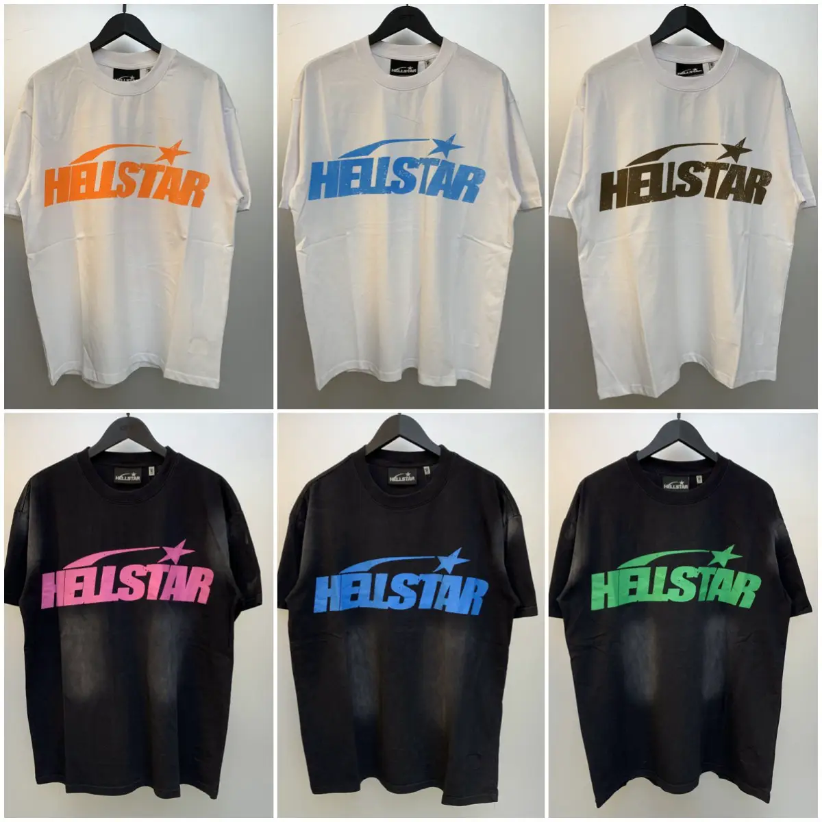 Foreign Trade Beauty Trend Ins Same Style Hell Star Classic Letter Logo Printing Summer High Street Casual Short-Sleeved t