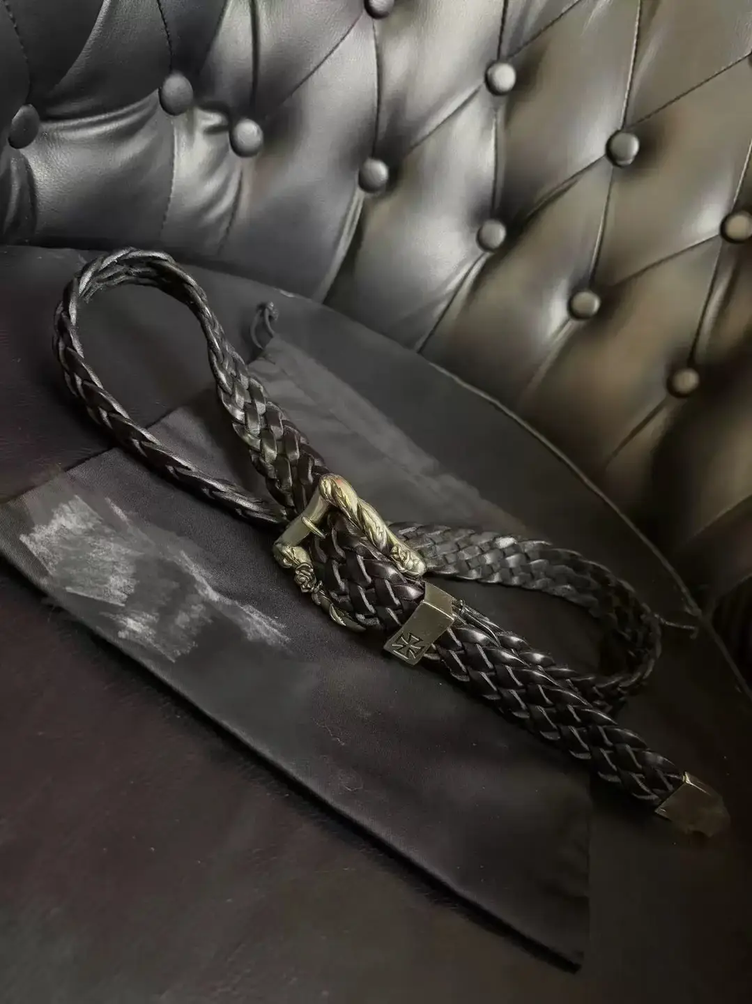 In-Stock Erd Melancholic Second-Generation Rose Heavy-Duty Hand-Woven Cross Belt Narrow Belt Cleanfit
