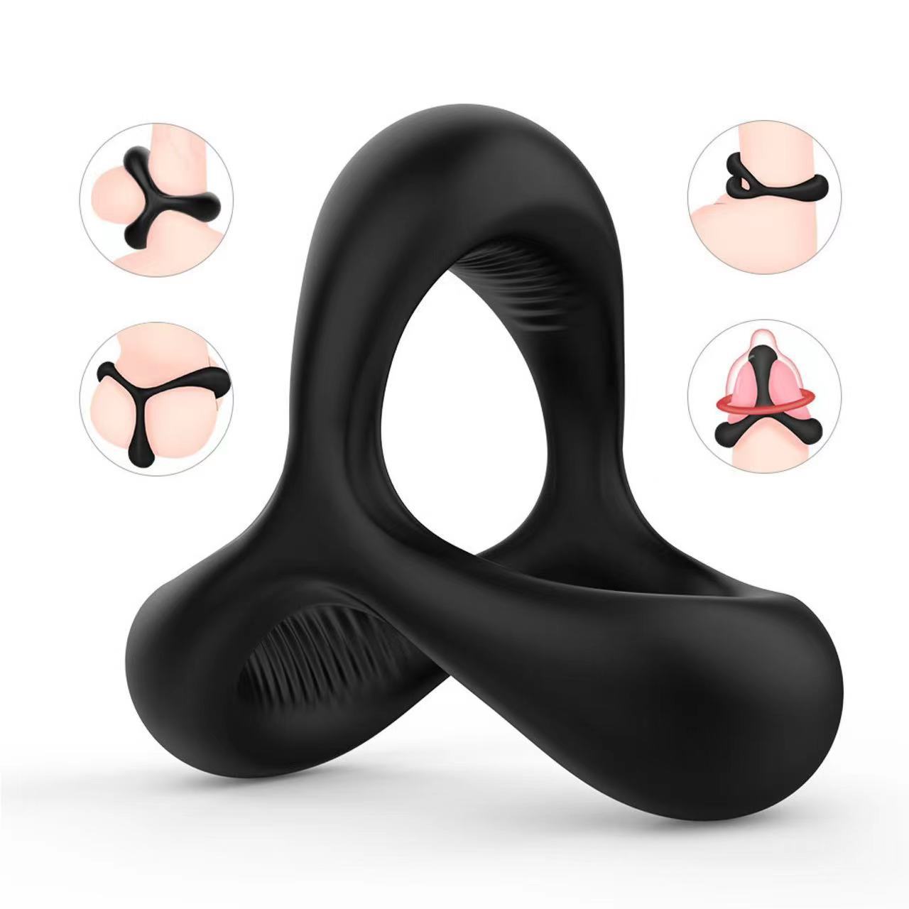 European and American adult products masturbation delay triangle locking semen ring men's fun JJ non-vibrating penis ring wholesale