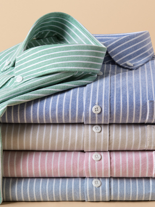 Quality Men's Shirts, Spring & Fall Outwears, Layered Long-Sleeved Casual Tops, Cardigans, Pure Cotton Oxford Stripesd Shirts Cs