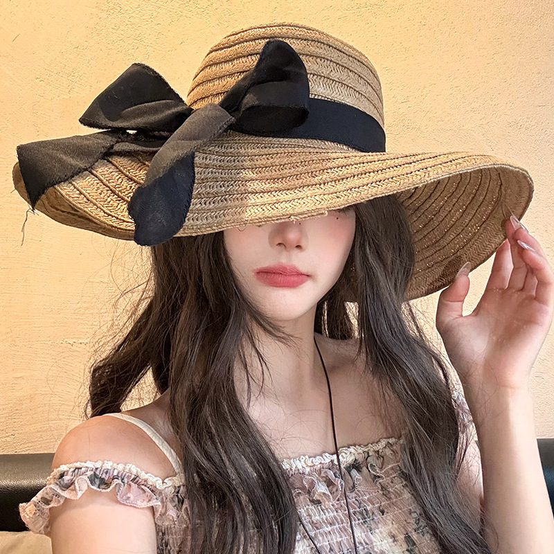 Large Brim Straw Fisherman Hat for Women, Summer Uv Protection Sun Hat, Outdoor Seaside Vacation Beach Hat
