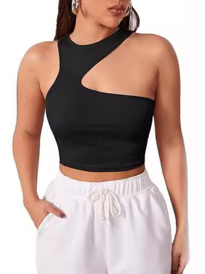 Cross-border European and American Women's Clothing Amazon Summer Outer Neck Sling Women's Inner Vest Comfortable Milk Silk Top