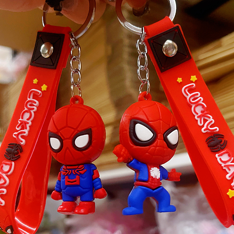 Creative Avengers Spider-Man Keychain Cute Iron Man Pendant Car Bag Decoration Gift Wholesale