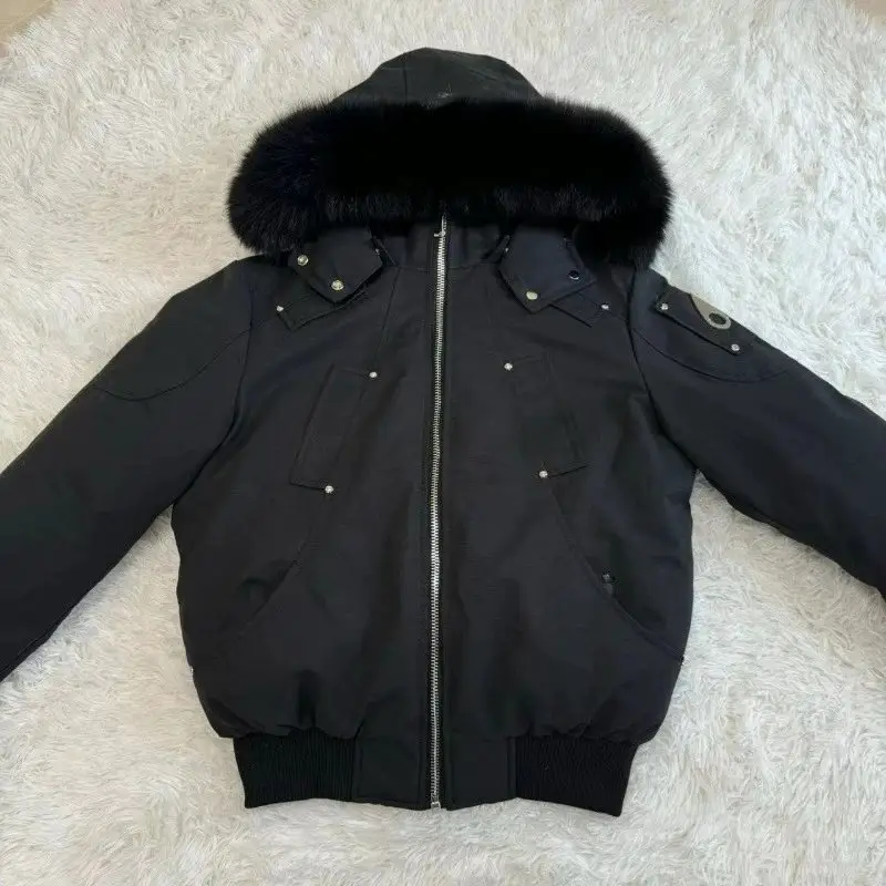 Moose剪刀羽绒服男女士外套银狐夹克