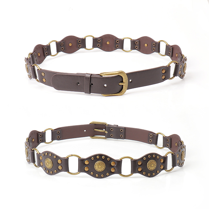 Western Denim Style Belt Women's Accessories Alloy Vintage Belt Women's Decorative Skirt Crock Pants Heavy Industry Wide Edition Belt