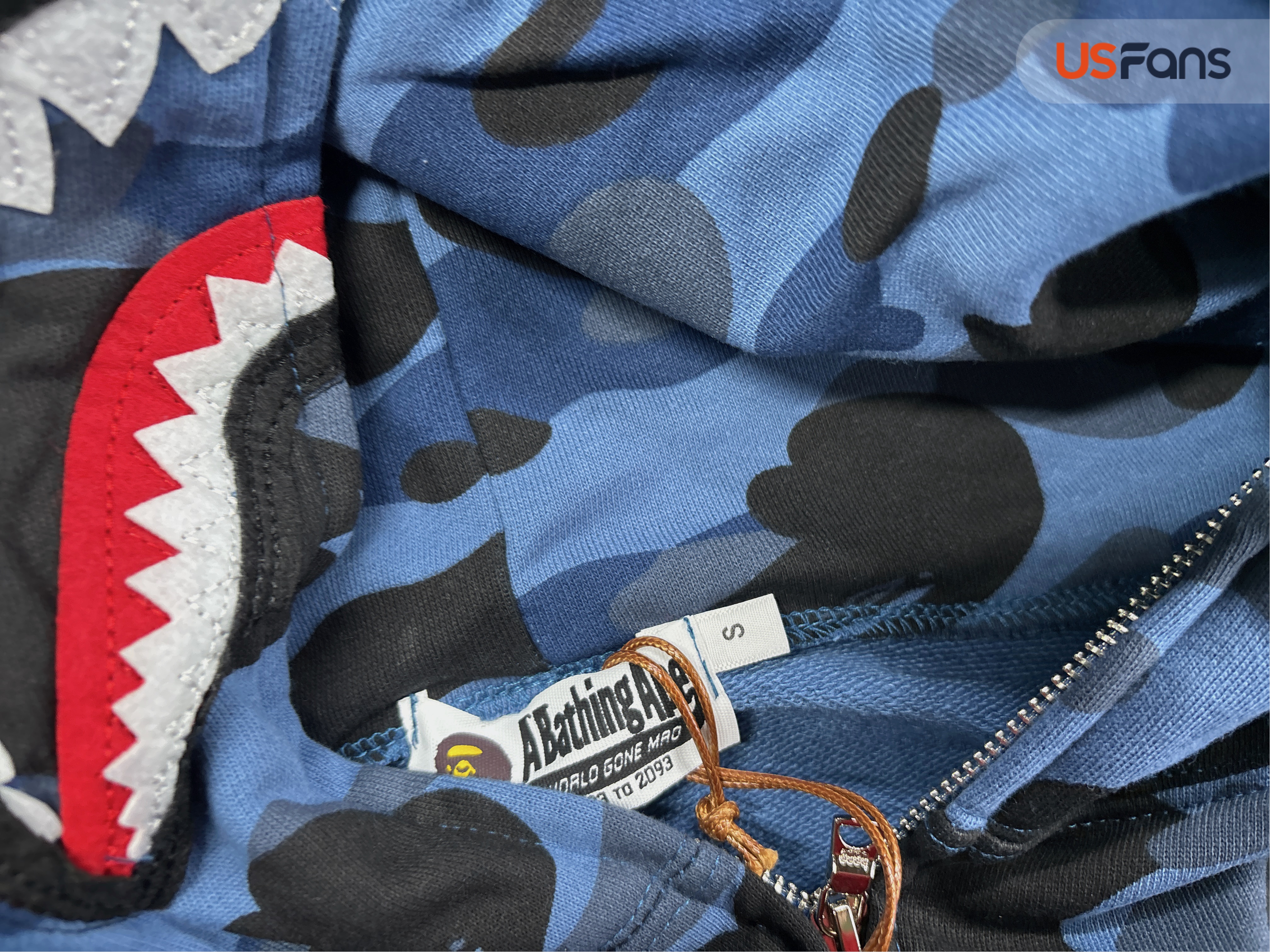 A Bathing Ape Camo Shark Full Zip Hoodie QC