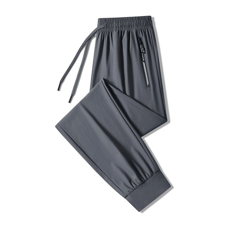 Cross-Border Ice Silk Pants Men's Summer Thin Loose Quick-Drying Air-Conditioned Pants Men's Plus Size Casual Sports Long Pants