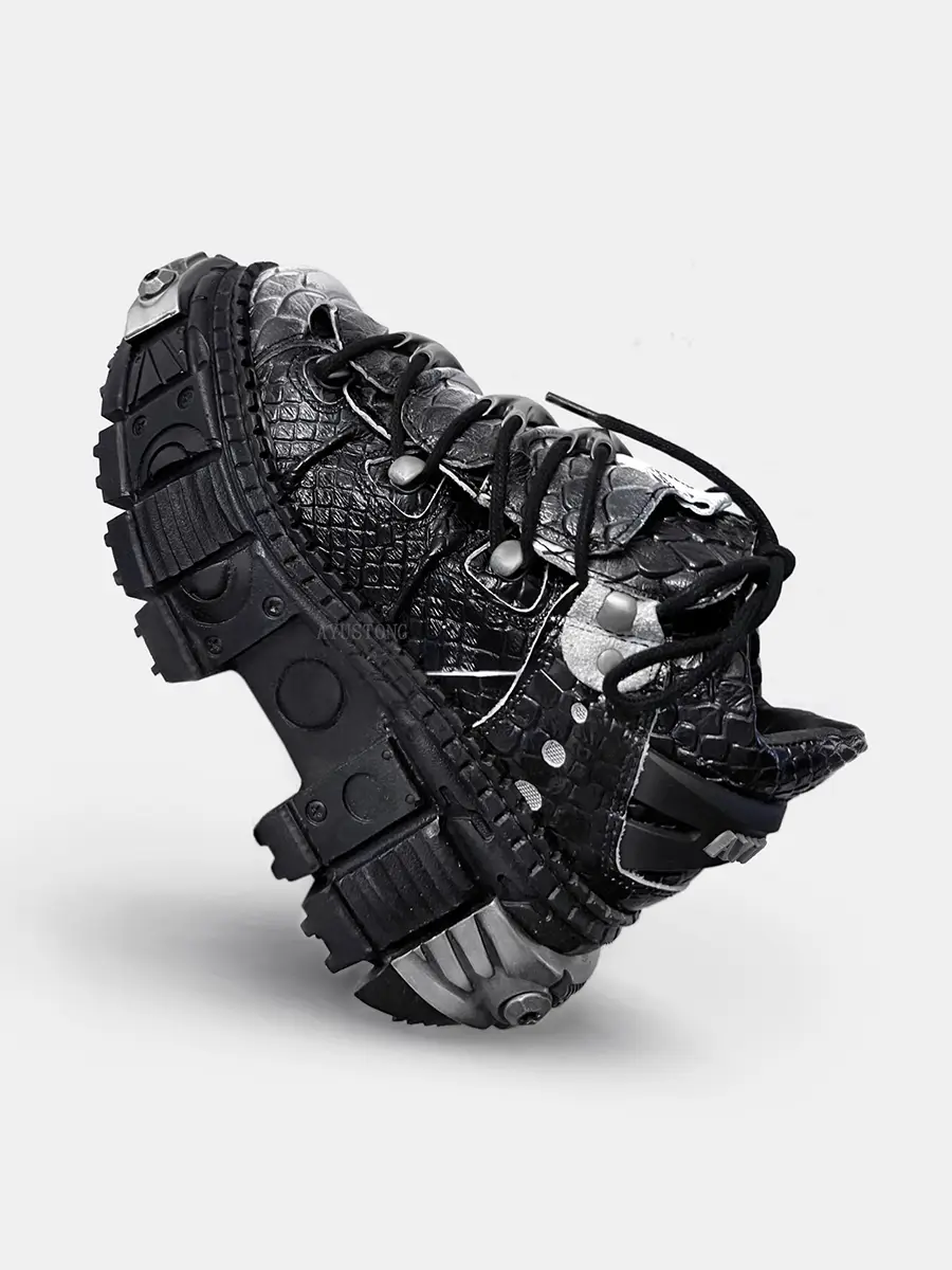 Spanish Trbottomy Brand Thick-Soled Shoes Dark Punk Y2K Platform Shoes Retro Metal Men's and Women's Tank Motorcycle Shoes