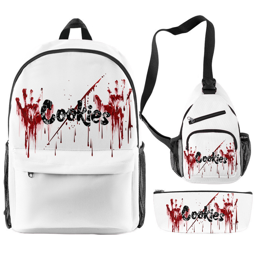 Cross-border New Product cook 3D Digital Color Printing Backpack Set Oxford Cloth Waterproof Wear-resistant Three-piece Backpack