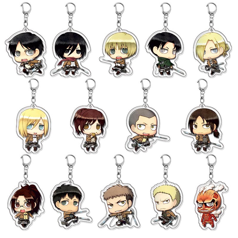 Attack on Titan Peripheral Keychain Eren Levi Hanji Mikasa Armin Wings of Freedom Fan Pendant