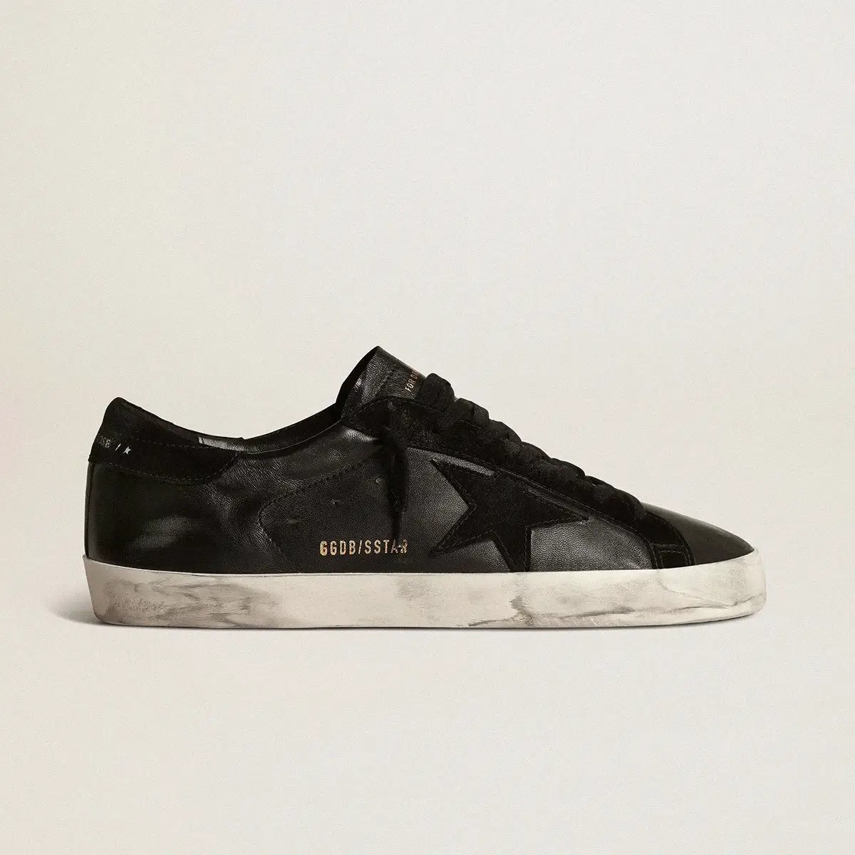 Golden Goose/GGDB Super-Star in black nappa with black suede star and heel tab