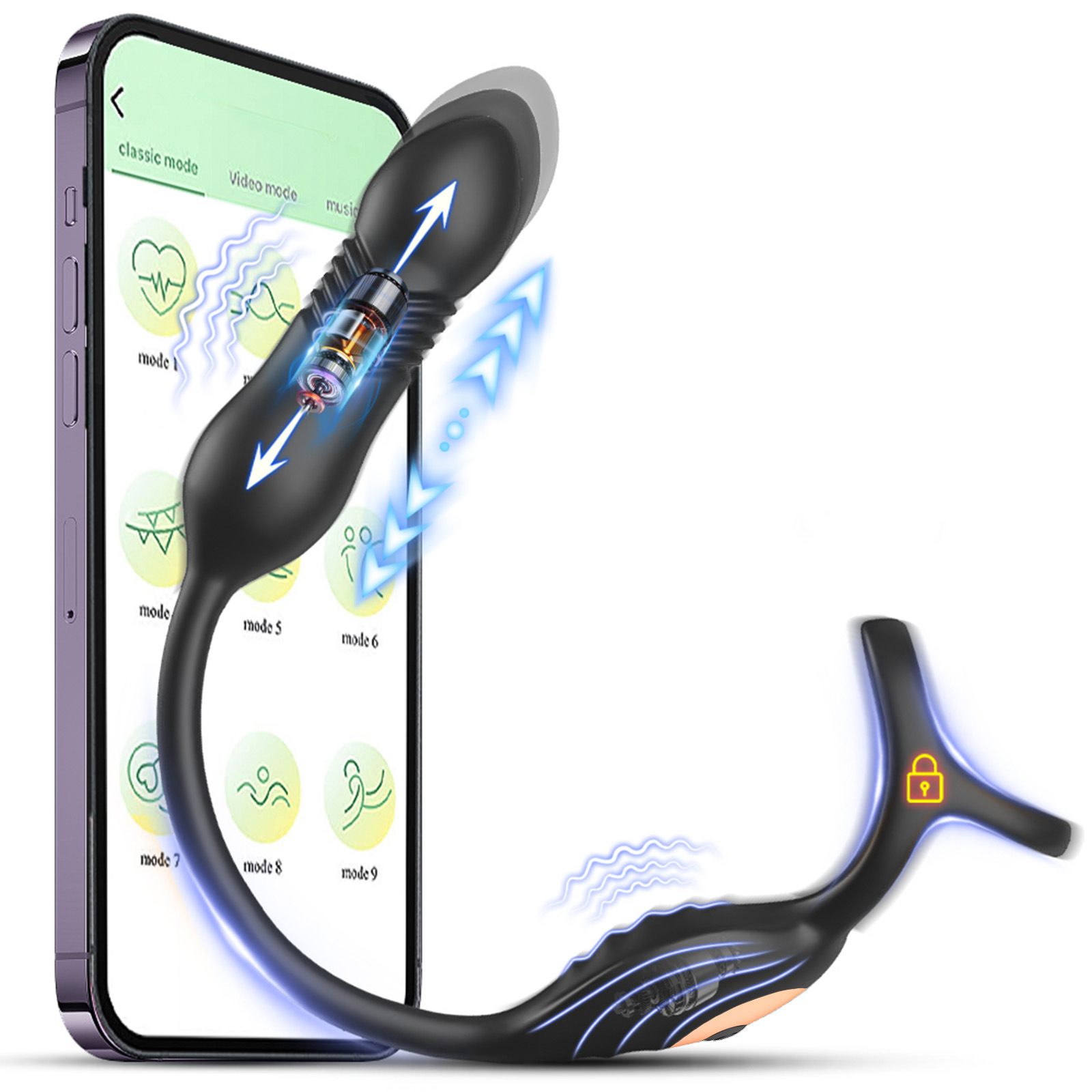 Leya's New Product Jackman Three-Ring Telescopic Anal Plug Wearable Vibrating Anal Expander for Men and Women, Adult Products for Erotic Masturbation