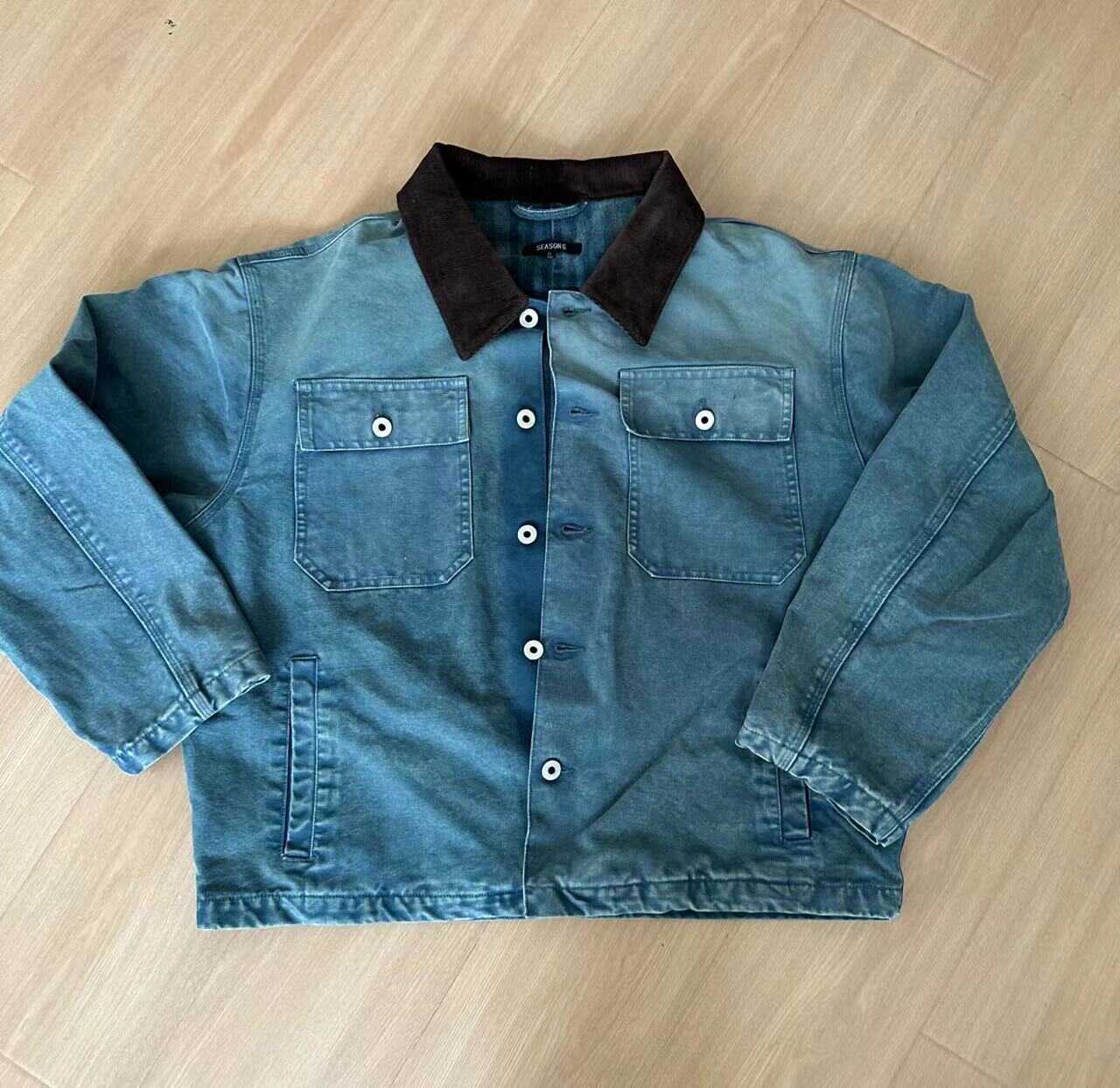 【Bound2】Season6 Ice Blue Washed Gold-Plated Paint Double-Layer Jacket