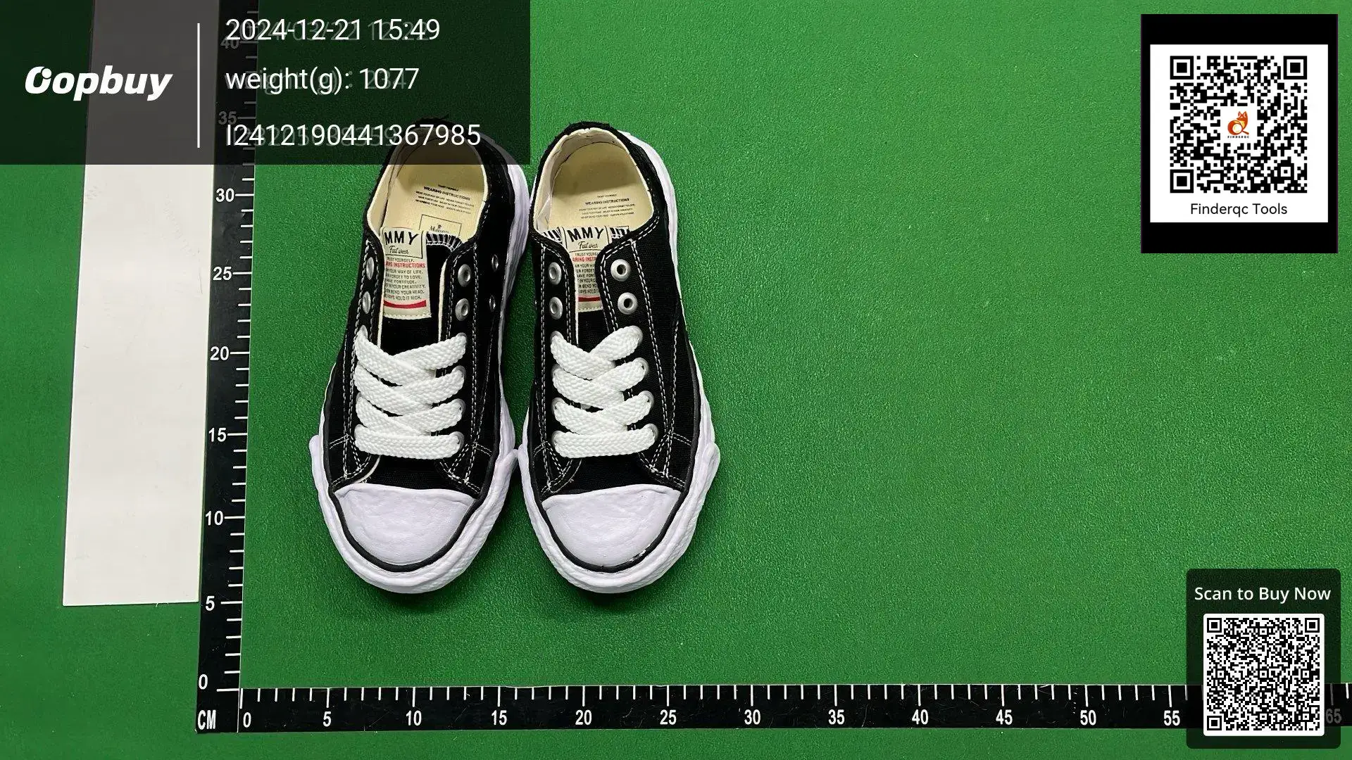 MMY Black and White Plaid Canvas Sneakers
