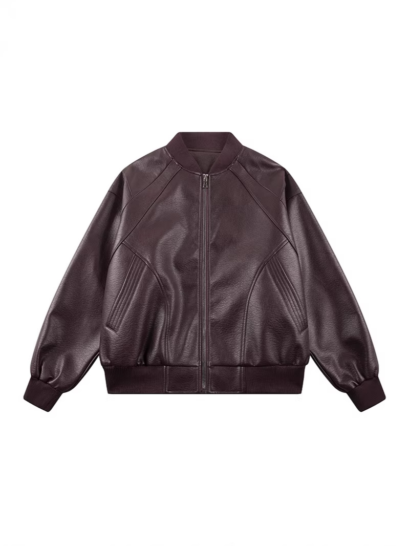 Online Wholesale Sales of Regular Style Leather Jackets, 2026 Spring and Autumn New Arrivals, Stylish Motorcycle Baseball Jackets, Casual Leather Jackets