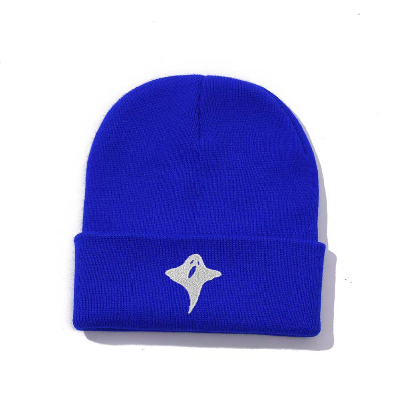 Cross-border New Halloween Embroidered Knitted Hat Autumn and Winter Outdoor Men's and Women's All-match Pullover Hat Warm Wool Hat